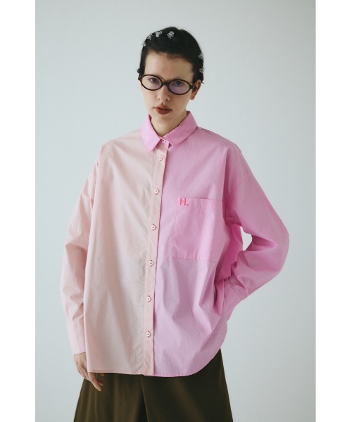HeRIN.CYE(ヘリンドットサイ)の「Bicolor shirt バイカラーシャツ(シャツ/ブラウス・レディース・ピンク/ベージュ系その他/ブルー・FREE)」の3枚目の写真