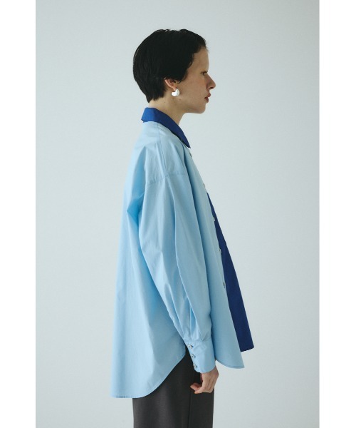 HeRIN.CYE(ヘリンドットサイ)の「Bicolor shirt バイカラーシャツ(シャツ/ブラウス・レディース・ピンク/ベージュ系その他/ブルー・FREE)」の6枚目の写真