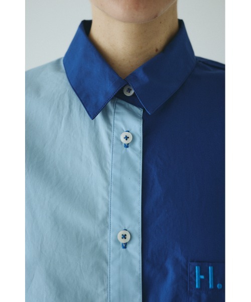 HeRIN.CYE(ヘリンドットサイ)の「Bicolor shirt バイカラーシャツ(シャツ/ブラウス・レディース・ピンク/ベージュ系その他/ブルー・FREE)」の7枚目の写真