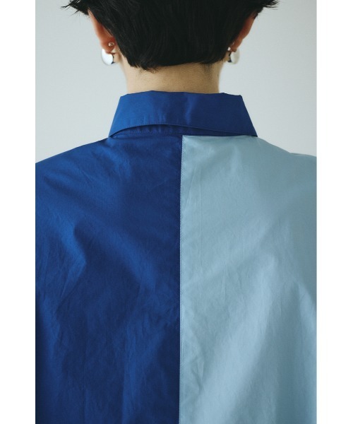 HeRIN.CYE(ヘリンドットサイ)の「Bicolor shirt バイカラーシャツ(シャツ/ブラウス・レディース・ピンク/ベージュ系その他/ブルー・FREE)」の8枚目の写真