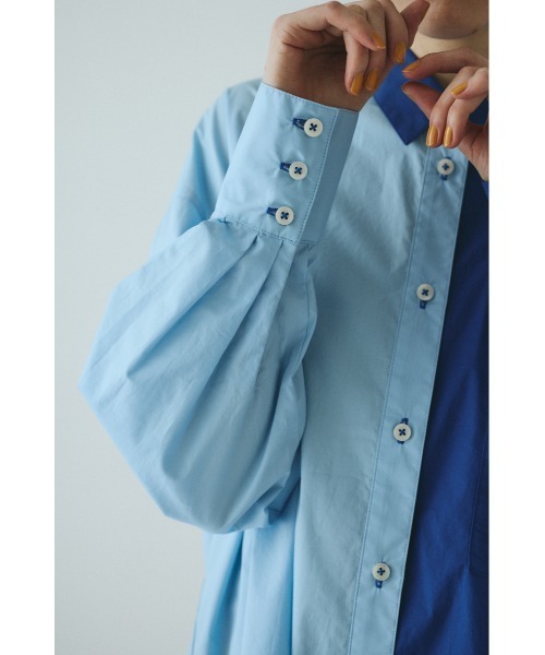 HeRIN.CYE(ヘリンドットサイ)の「Bicolor shirt バイカラーシャツ(シャツ/ブラウス・レディース・ピンク/ベージュ系その他/ブルー・FREE)」の10枚目の写真