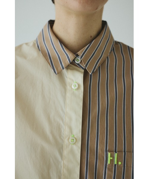 HeRIN.CYE(ヘリンドットサイ)の「Bicolor shirt バイカラーシャツ(シャツ/ブラウス・レディース・ピンク/ベージュ系その他/ブルー・FREE)」の18枚目の写真