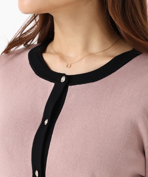 MISCH MASCH（ミッシュマッシュ）の「WEB限定 配色ニットセットアップ（ワンピース・レディース・ピンク/ブラック・ﾌﾘ-）」の11枚目の写真