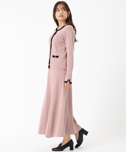 MISCH MASCH（ミッシュマッシュ）の「WEB限定 配色ニットセットアップ（ワンピース・レディース・ピンク/ブラック・ﾌﾘ-）」の3枚目の写真