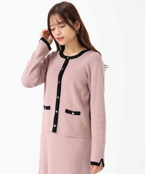 MISCH MASCH（ミッシュマッシュ）の「WEB限定 配色ニットセットアップ（ワンピース・レディース・ピンク/ブラック・ﾌﾘ-）」の5枚目の写真