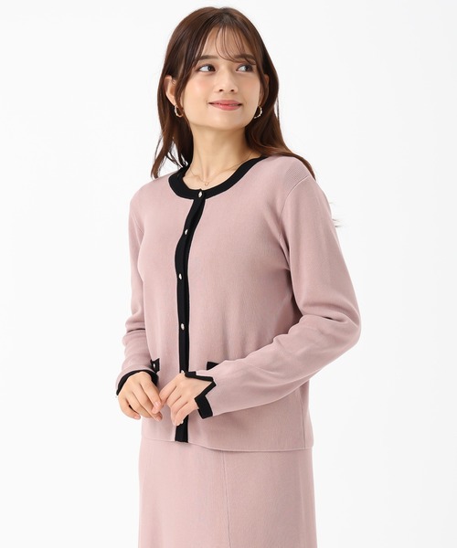 MISCH MASCH（ミッシュマッシュ）の「WEB限定 配色ニットセットアップ（ワンピース・レディース・ピンク/ブラック・ﾌﾘ-）」の6枚目の写真