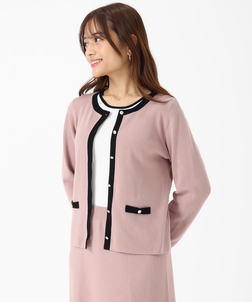 MISCH MASCH（ミッシュマッシュ）の「WEB限定 配色ニットセットアップ（ワンピース・レディース・ピンク/ブラック・ﾌﾘ-）」の9枚目の写真