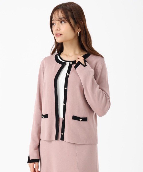 MISCH MASCH（ミッシュマッシュ）の「WEB限定 配色ニットセットアップ（ワンピース・レディース・ピンク/ブラック・ﾌﾘ-）」の10枚目の写真