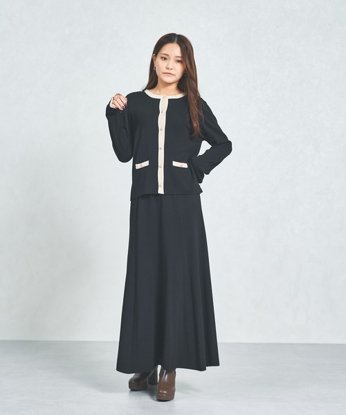 MISCH MASCH（ミッシュマッシュ）の「WEB限定 配色ニットセットアップ（ワンピース・レディース・ピンク/ブラック・ﾌﾘ-）」の19枚目の写真