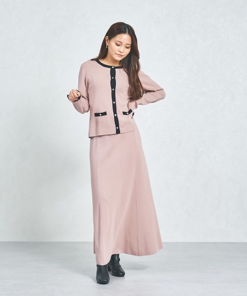 MISCH MASCH（ミッシュマッシュ）の「WEB限定 配色ニットセットアップ（ワンピース・レディース・ピンク/ブラック・ﾌﾘ-）」の22枚目の写真