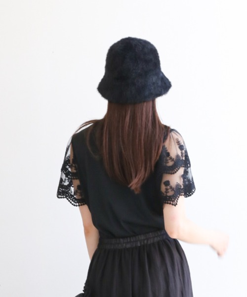 a lot of love(ア ロット オブ ラブ)の「フリルレーススリーブ フェミニンTシャツ(Tシャツ/カットソー・レディース・ブラック/ホワイト・FREE)」の15枚目の写真