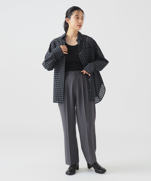 B:MING by BEAMS（ビーミングバイビームス）の「ビッグポケット チェック シャツ（シャツ/ブラウス・レディース・ピンク/カーキ/グレー・ONE SIZE）」の8枚目の写真