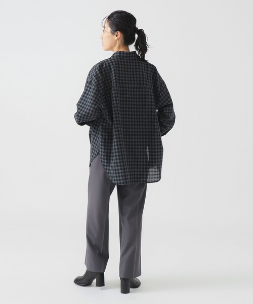 B:MING by BEAMS（ビーミングバイビームス）の「ビッグポケット チェック シャツ（シャツ/ブラウス・レディース・ピンク/カーキ/グレー・ONE SIZE）」の10枚目の写真