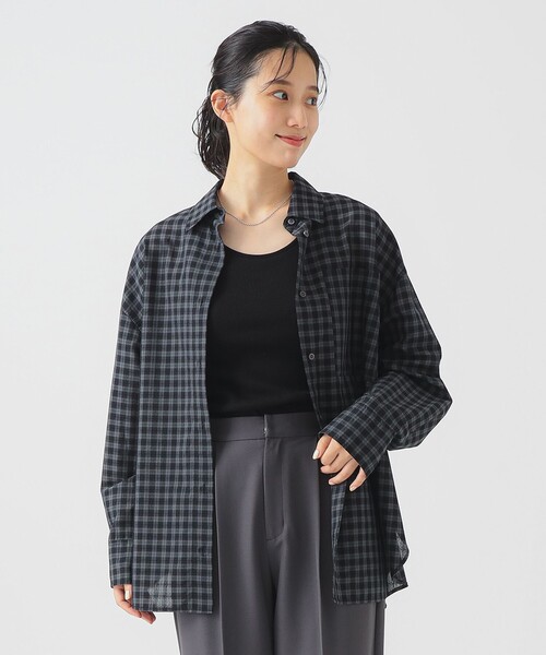 B:MING by BEAMS（ビーミングバイビームス）の「ビッグポケット チェック シャツ（シャツ/ブラウス・レディース・ピンク/カーキ/グレー・ONE SIZE）」の11枚目の写真
