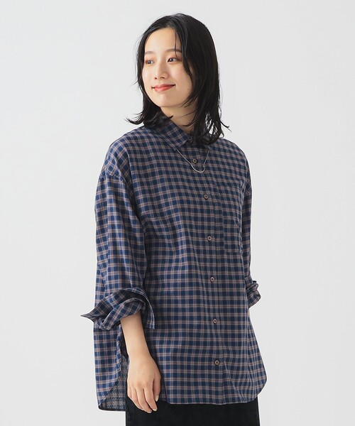 B:MING by BEAMS（ビーミングバイビームス）の「ビッグポケット チェック シャツ（シャツ/ブラウス・レディース・ピンク/カーキ/グレー・ONE SIZE）」の17枚目の写真