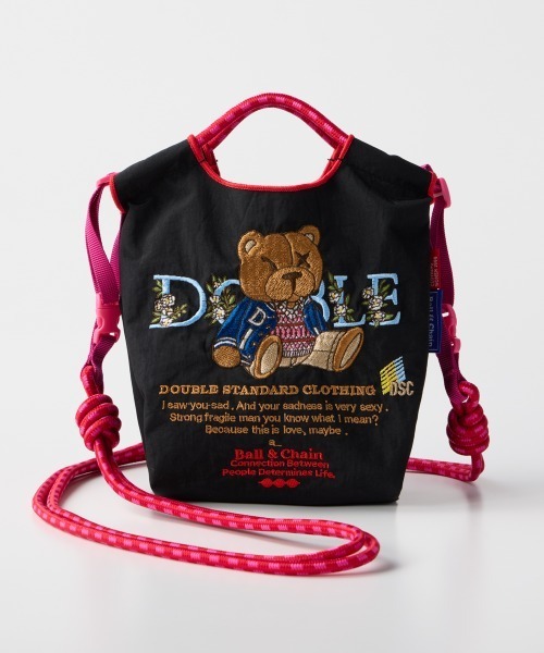 DOUBLE STANDARD CLOTHING（ダブルスタンダードクロージング）の「Ball&Chain / フラワーベア ミニショッピングバッグ（エコバッグ/サブバッグ・レディース・ブラック・FREE）」の9枚目の写真