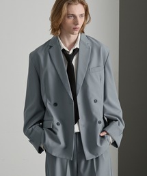 cussil（クシル）の「【cussil クシル】ルーズシルエットヘビードレープダブルブレストテーラードジャケット【セットアップ対応】（テーラードジャケット）」