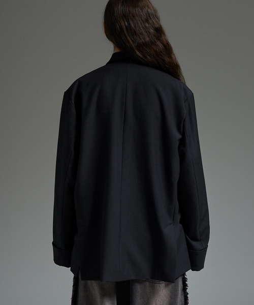 cussil（クシル）の「【cussil/クシル】ルーズシルエットヘビードレープダブルブレストテーラードジャケット【セットアップ対応】（テーラードジャケット・メンズ・ライトグレー/ブラック・L/M/S/XS）」の19枚目の写真