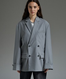 cussil（クシル）の「【cussil クシル】ルーズシルエットヘビードレープダブルブレストテーラードジャケット【セットアップ対応】（テーラードジャケット）」