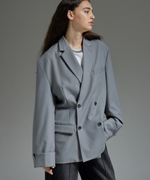 cussil（クシル）の「【cussil クシル】ルーズシルエットヘビードレープダブルブレストテーラードジャケット【セットアップ対応】（テーラードジャケット）」