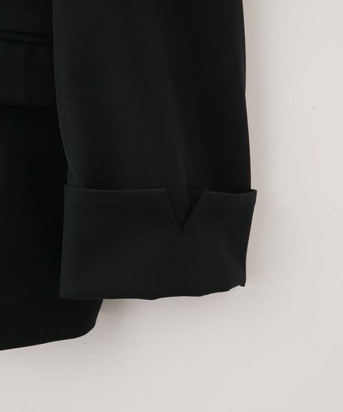 cussil（クシル）の「【cussil/クシル】ルーズシルエットヘビードレープダブルブレストテーラードジャケット【セットアップ対応】（テーラードジャケット・メンズ・ライトグレー/ブラック・L/M/S/XS）」の8枚目の写真