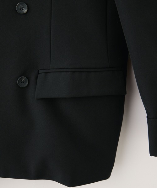 cussil（クシル）の「【cussil/クシル】ルーズシルエットヘビードレープダブルブレストテーラードジャケット【セットアップ対応】（テーラードジャケット・メンズ・ライトグレー/ブラック・L/M/S/XS）」の7枚目の写真