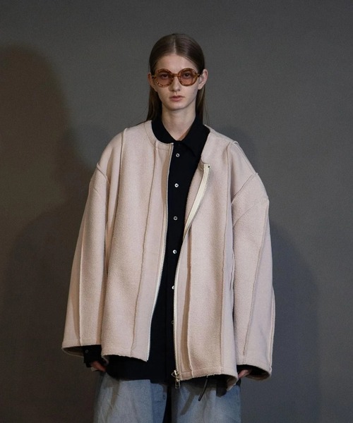 my beautiful landlet】 NAPPING BRUSHED FRENCH TERRY ZIP