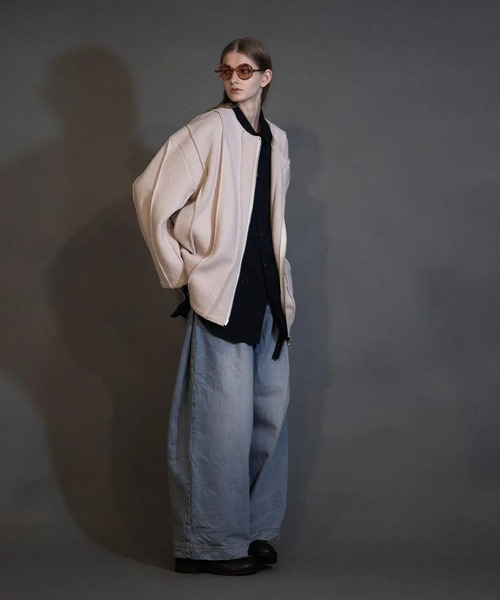 my beautiful landlet(マイビューティフルランドレット)の「【my beautiful landlet】 NAPPING BRUSHED FRENCH TERRY ZIP STRIPE(カーディガン/ボレロ・メンズ・グレー/グリーン/ピンク/ブラック・0/1)」の7枚目の写真