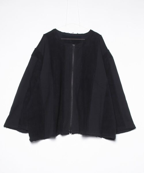 my beautiful landlet(マイビューティフルランドレット)の「【my beautiful landlet】 NAPPING BRUSHED FRENCH TERRY ZIP STRIPE(カーディガン/ボレロ・メンズ・グレー/グリーン/ピンク/ブラック・0/1)」の9枚目の写真