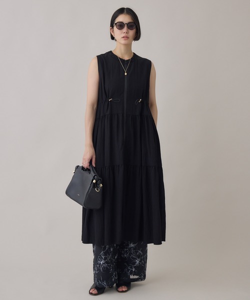 Paradise Picnic(パラダイスピクニック)の「ティアードジレワンピ(ワンピース・レディース・ブラック/ベージュ・FREE)」の4枚目の写真