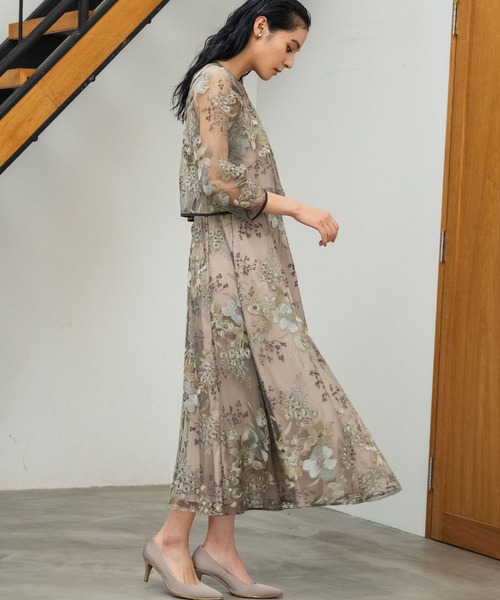 girl(ガール)の「チュール レース フラワー刺繍 ドッキング 結婚式 ワンピース パーティードレス オケージョンドレス お呼ばれ 二次会 成人式 同窓会 謝恩会(ドレス・レディース・ブラウン/ブラック/カーキ・S/M/L/2L)」の19枚目の写真