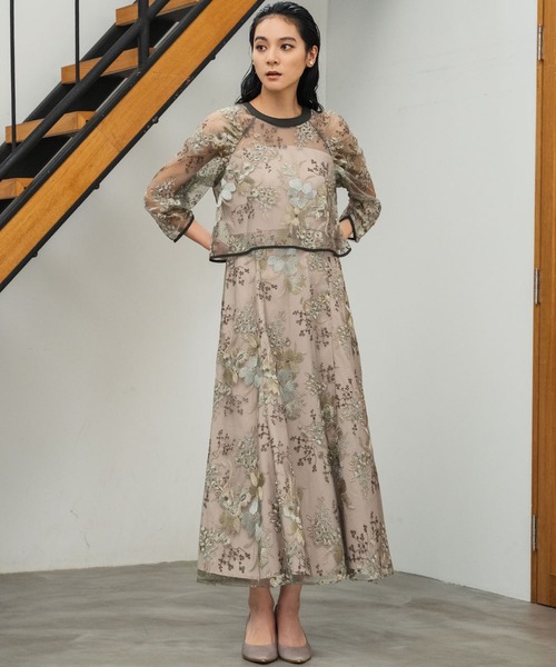 girl（ガール）の「チュール レース フラワー刺繍 ドッキング 結婚式