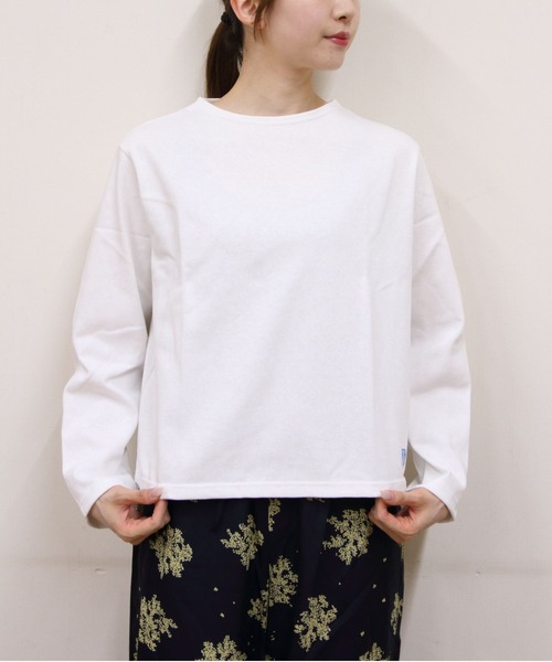 ORCIVAL（オーシバル）の「ORCIVAL/オーシバル　コットンロード クルーネックロングスリーブプルオーバー　CREW NECK LONG SLEEVE PULLOVER　B259（Tシャツ/カットソー・レディース・ブラック/レッド/ブラウン/ネイビー/ベージュ/ブルー/ホワイト/ナチュラル/グレー・1）」の2枚目の写真