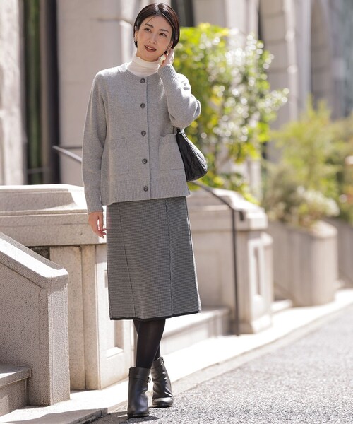 J.PRESS(ジェイプレス)の「【リバーシブル】リバーチェック スカート(スカート・レディース・グレー系3/ベージュ系3・13/11/9/7)」の3枚目の写真