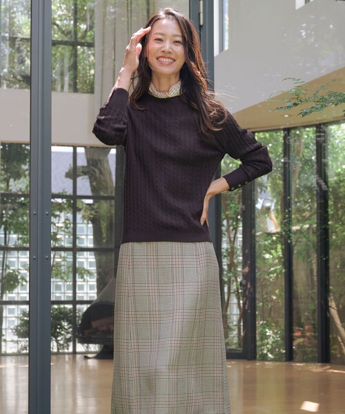 J.PRESS(ジェイプレス)の「【リバーシブル】リバーチェック スカート(スカート・レディース・グレー系3/ベージュ系3・13/11/9/7)」の5枚目の写真