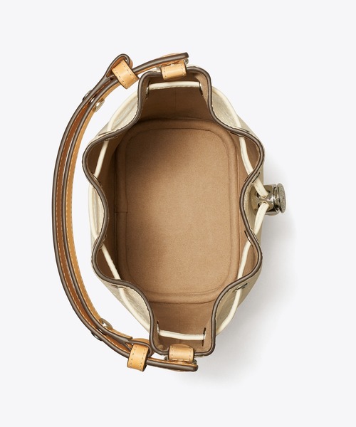 TORY BURCH(トリーバーチ)の「Tモノグラム ペブル ミニバケットバッグ(ショルダーバッグ・レディース・ホワイト・ONE SIZE)」の3枚目の写真