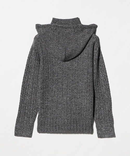 ATTISESSION(アティセッション)の「<ATTISESSION>ケーブル ジップ フーディー トップス(カーディガン/ボレロ・レディース・グレー系/オフホワイト・FREE)」の8枚目の写真