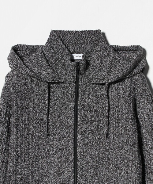 ATTISESSION(アティセッション)の「<ATTISESSION>ケーブル ジップ フーディー トップス(カーディガン/ボレロ・レディース・グレー系/オフホワイト・FREE)」の9枚目の写真