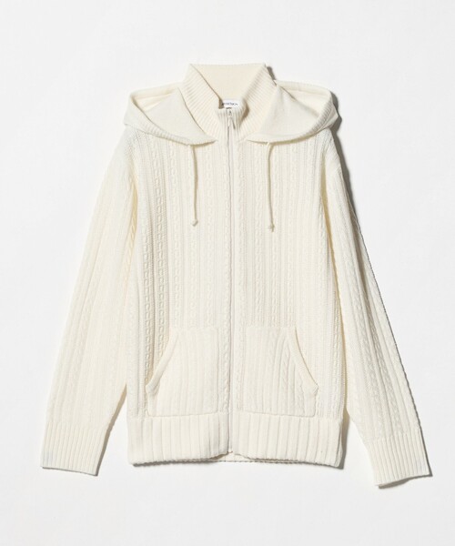 ATTISESSION(アティセッション)の「<ATTISESSION>ケーブル ジップ フーディー トップス(カーディガン/ボレロ・レディース・グレー系/オフホワイト・FREE)」の14枚目の写真