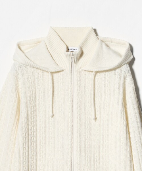 ATTISESSION(アティセッション)の「<ATTISESSION>ケーブル ジップ フーディー トップス(カーディガン/ボレロ・レディース・グレー系/オフホワイト・FREE)」の16枚目の写真