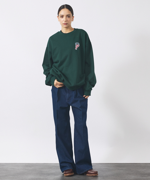 POLeR(ポーラー)の「【POLER/ポーラー】BIG LOGO CREW/ビッグロゴ クルーネックスウェット/両面プリント/ユニセックス(スウェット・メンズ・グレー/グリーン/ネイビー・M/L)」の4枚目の写真