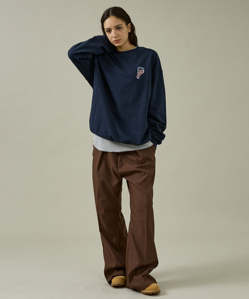 POLeR(ポーラー)の「【POLER/ポーラー】BIG LOGO CREW/ビッグロゴ クルーネックスウェット/両面プリント/ユニセックス(スウェット・メンズ・グレー/グリーン/ネイビー・M/L)」の14枚目の写真