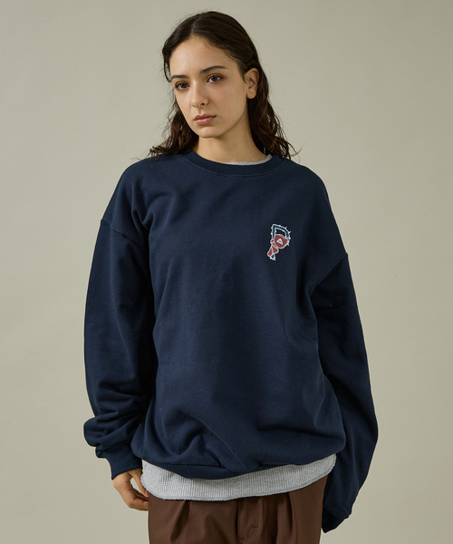 POLeR(ポーラー)の「【POLER/ポーラー】BIG LOGO CREW/ビッグロゴ クルーネックスウェット/両面プリント/ユニセックス(スウェット・メンズ・グレー/グリーン/ネイビー・M/L)」の15枚目の写真