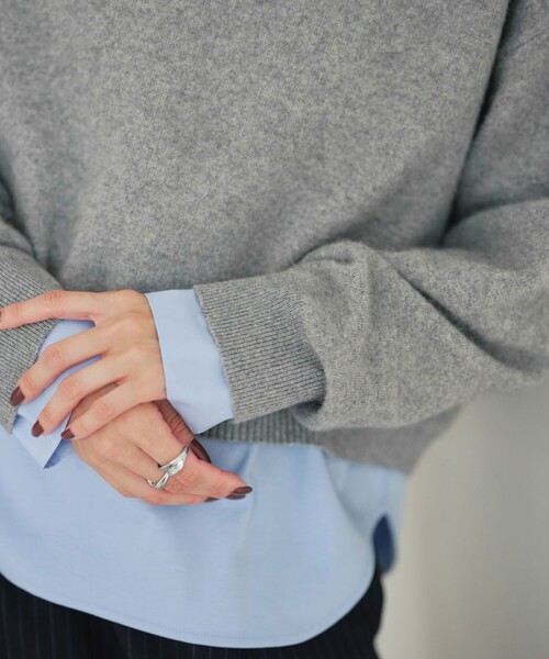 セール】FOXブレンド ラメ フォルム ドルマン ニット プルオーバー