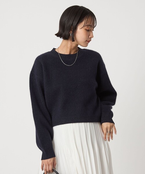 セール】FOXブレンド ラメ フォルム ドルマン ニット プルオーバー