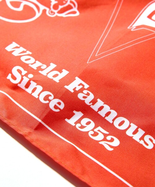 FREAK'S STORE（フリークスストア）の「RANDY'S DONUTS/ランディーズドーナツ RANDYS MANY LOGOS BANDANA/ ランディーズメニーロゴバンダナ（バンダナ/スカーフ・メンズ・オレンジ・ONE SIZE）」の2枚目の写真