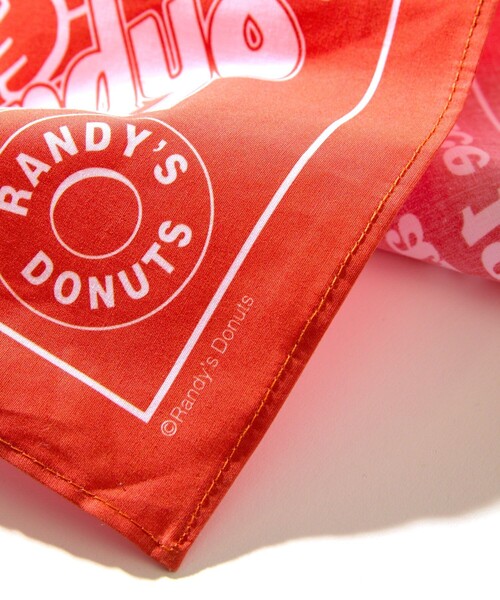 FREAK'S STORE（フリークスストア）の「RANDY'S DONUTS/ランディーズドーナツ RANDYS MANY LOGOS BANDANA/ ランディーズメニーロゴバンダナ（バンダナ/スカーフ・メンズ・オレンジ・ONE SIZE）」の4枚目の写真