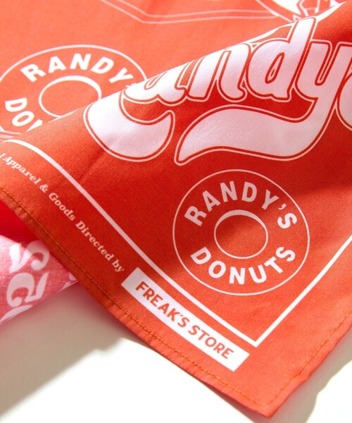 FREAK'S STORE（フリークスストア）の「RANDY'S DONUTS/ランディーズドーナツ RANDYS MANY LOGOS BANDANA/ ランディーズメニーロゴバンダナ（バンダナ/スカーフ・メンズ・オレンジ・ONE SIZE）」の5枚目の写真