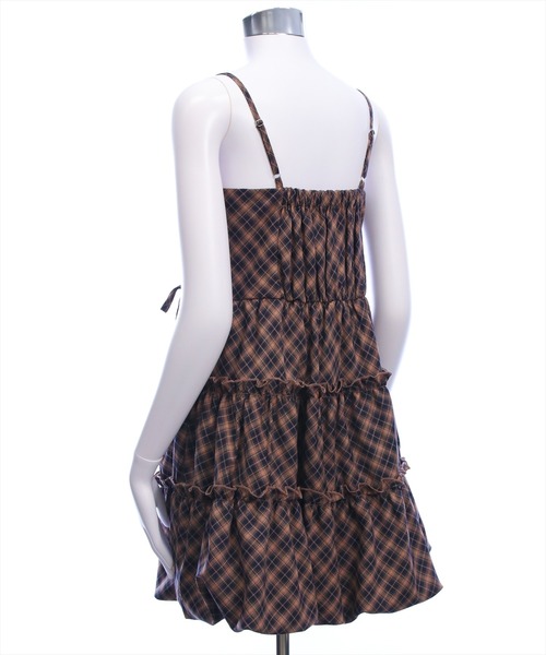 clear（クリア）の「シャーリングティアードバルーンワンピース[着回し力抜群 ガーリー レイヤード ミニ丈]（ワンピース・レディース・ブラック/ブルー系その他/ブラック系その他・F）」の9枚目の写真