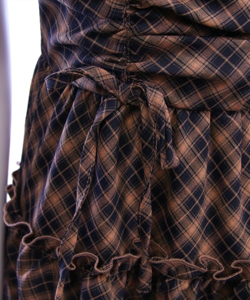 clear（クリア）の「シャーリングティアードバルーンワンピース[着回し力抜群 ガーリー レイヤード ミニ丈]（ワンピース・レディース・ブラック/ブルー系その他/ブラック系その他・F）」の14枚目の写真